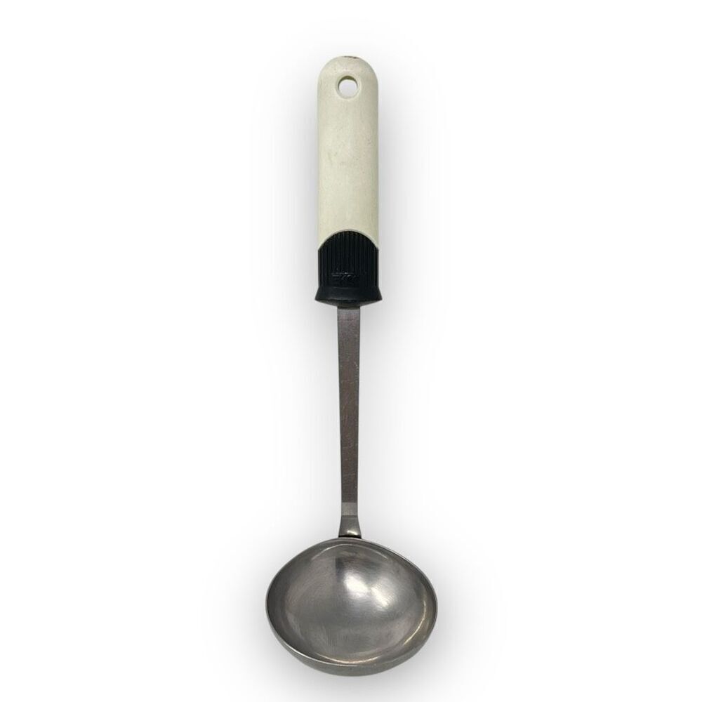 EKCO Ladle Stainless Steel and Nylon Vintage White Black Utensil